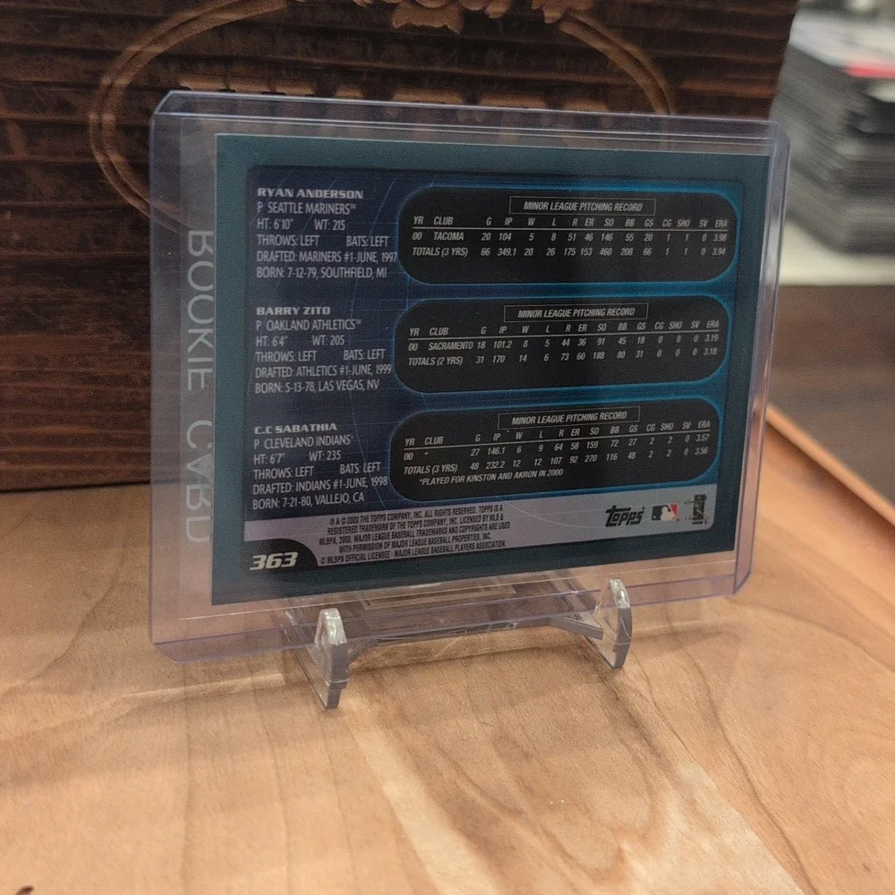 2000 Topps Prospects C.C. Sabathia / Barry Zito / Ryan Anderson Rookie Card - Picture 5 of 5